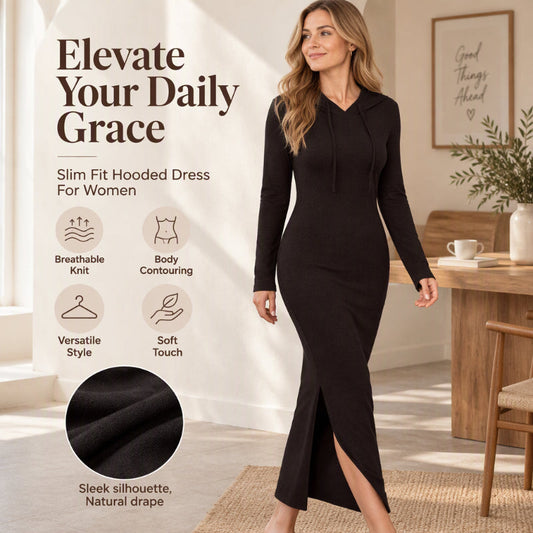 🖤 Women's Slim-Fit Hooded Bodycon Dress