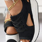 Summer Warm-Up Prromotion-Contrast Paneled Cutout Lace-up Muffin Sandals
